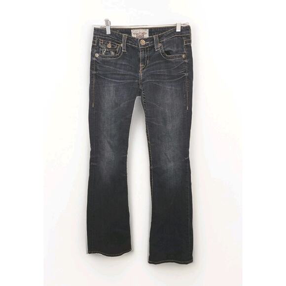 Big Star Denim - BIG STAR Jeans Womens 29L Blue Denim Liv Boot Cut Faded Thick Stitch (29x32)